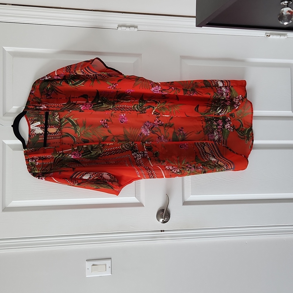Red Floral Robe Medium